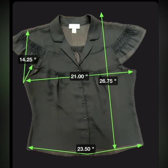 American Vintage Women's Sheer Black Blouse By Ann Taylor Loft Size Medium - Picture 4 of 4